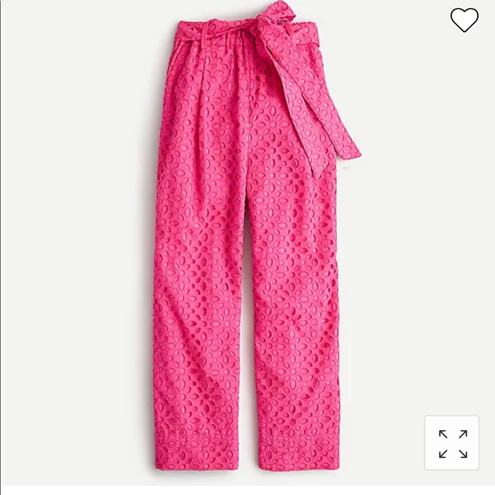 Jcrew waist tie eyelet pants